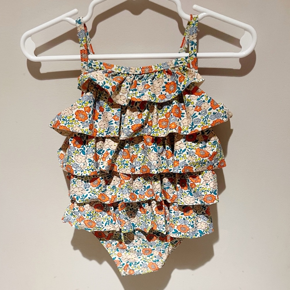 Baby Boden floral ruffle swimsuit - Picture 2 of 5